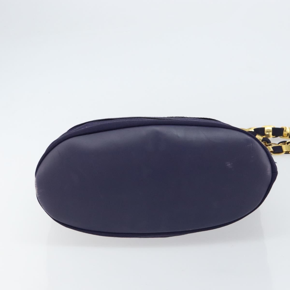 Salvatore Ferragamo Vala Chain Shoulder bag Canvas, NAVY, CANVAS, Shoulder bag