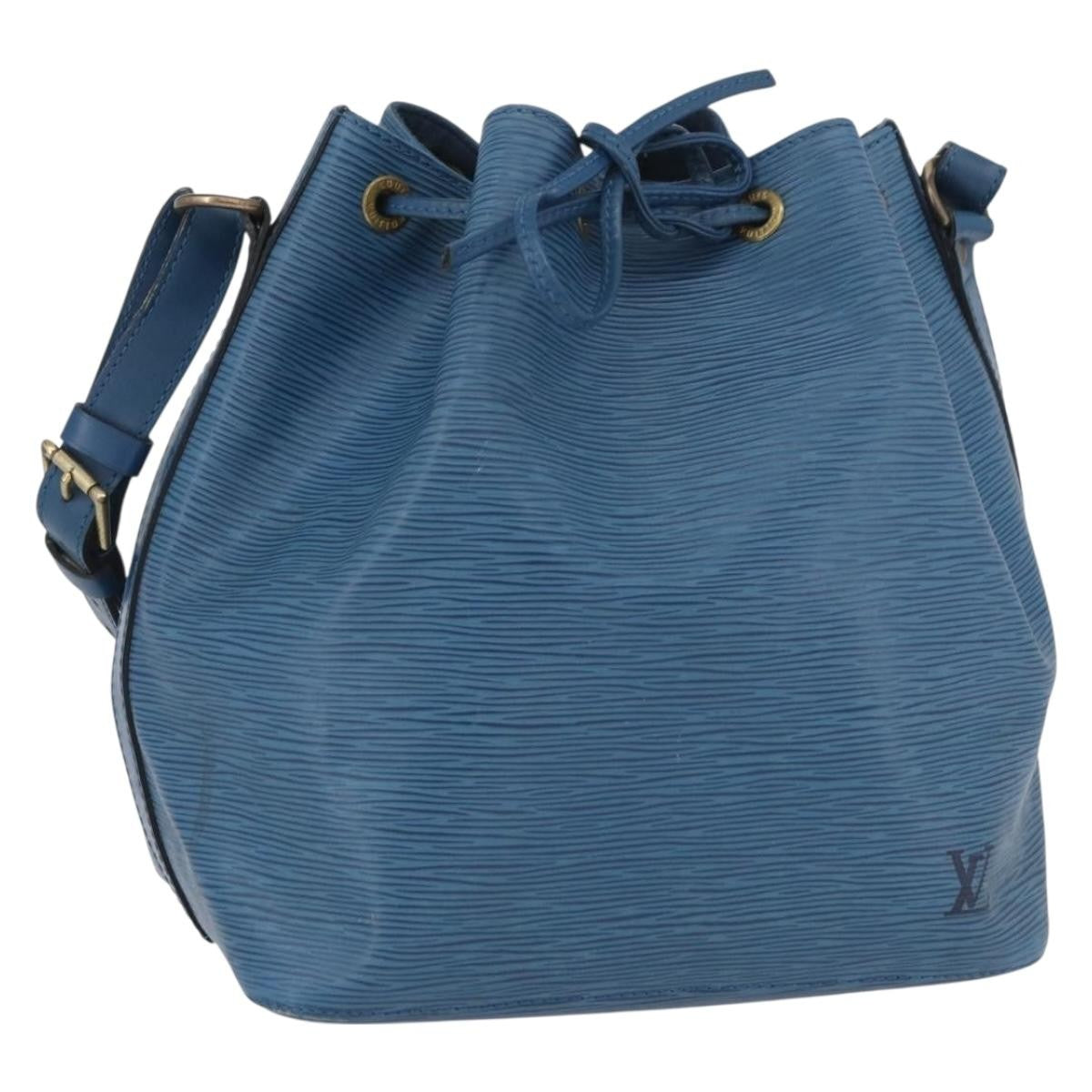 Louis Vuitton Petit Noe Handbag Epi Leather, Blue, Leather, Shoulder Bag