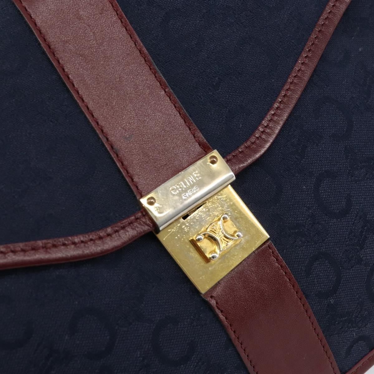Celine C Macadam Shoulder bag Canvas, NAVY, CANVAS, Shoulder bag