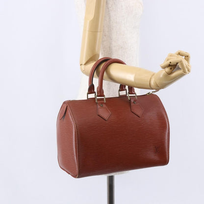 Louis Vuitton Speedy Handbag Epi Leather, BROWN, LEATHER, Handbag