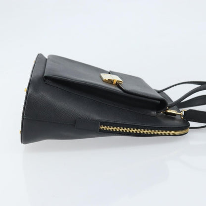 Salvatore Ferragamo Vintage Handbag Leather, Black, Leather, Handbag