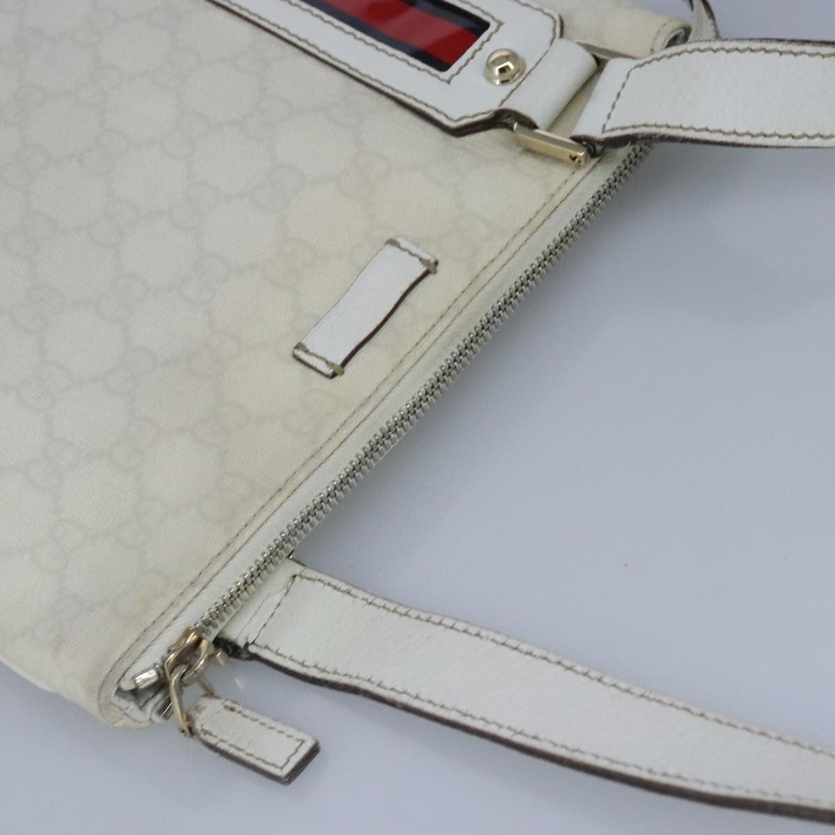 Gucci Sherry line shoulder bag Canvas, White, PVC, Shoulder Bag