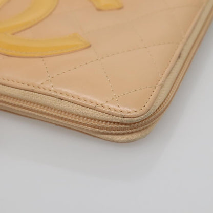 Chanel Cambon Zip Around Organizer Wallet Quilted Lambskin, ORANGE, LEATHER, Wallets