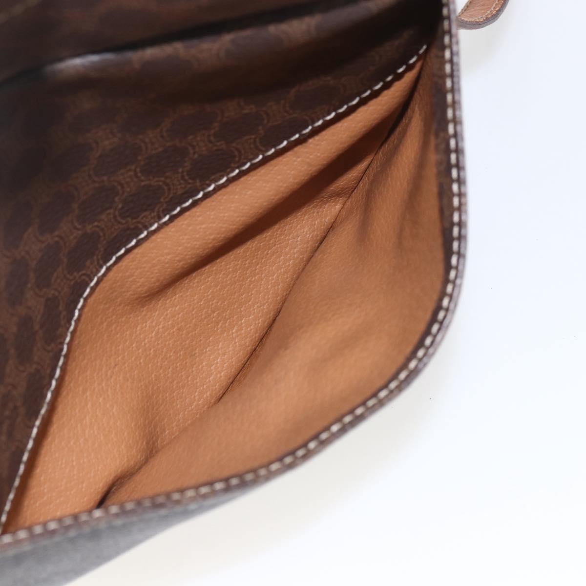 Celine Vintage Macadam Shoulder Bag Canvas and Leather, BROWN, CANVAS, Shoulder bag