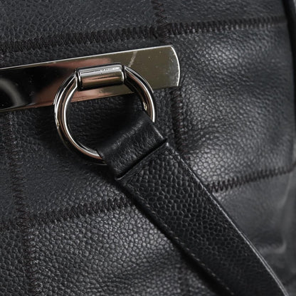 Chanel Square Stitch Shoulder Bag Quilted Caviar, BLACK, LEATHER, Shoulder bag