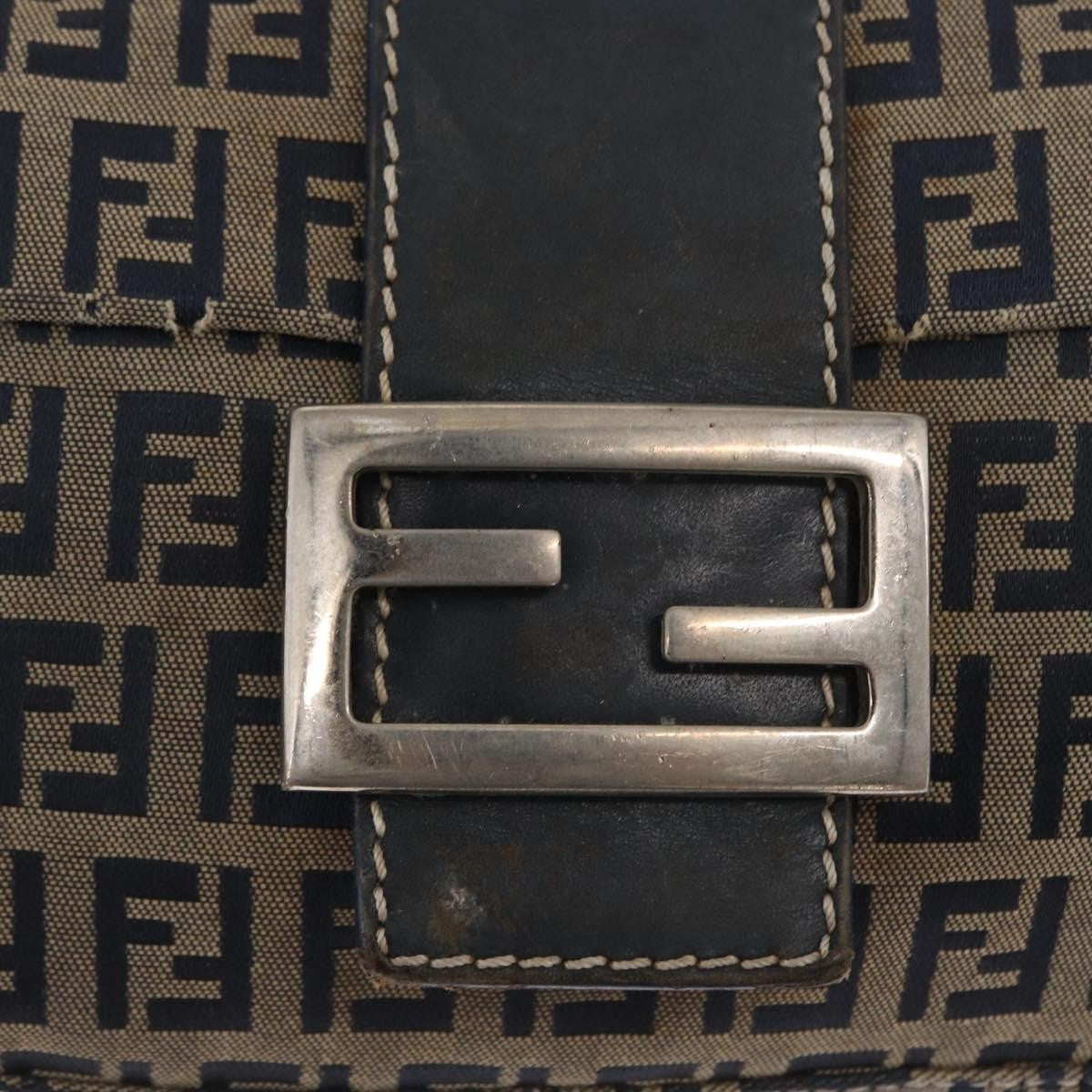 Fendi Baguette Bag Zucchino Canvas, NAVY, CANVAS, Shoulder bag