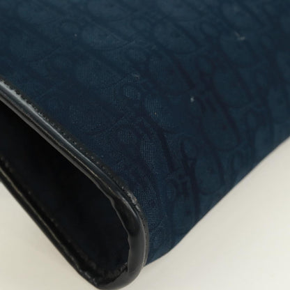 Christian Dior Vintage Chain Flap Shoulder Bag Diorissimo Canvas, Navy, Canvas, Shoulder Bag