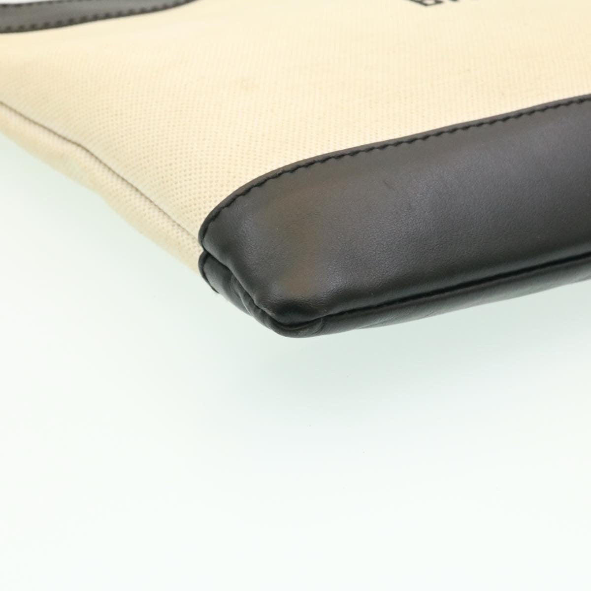 Balenciaga Navy Zip Pouch Canvas and Leather, WHITE, CANVAS, Clutche & pouche