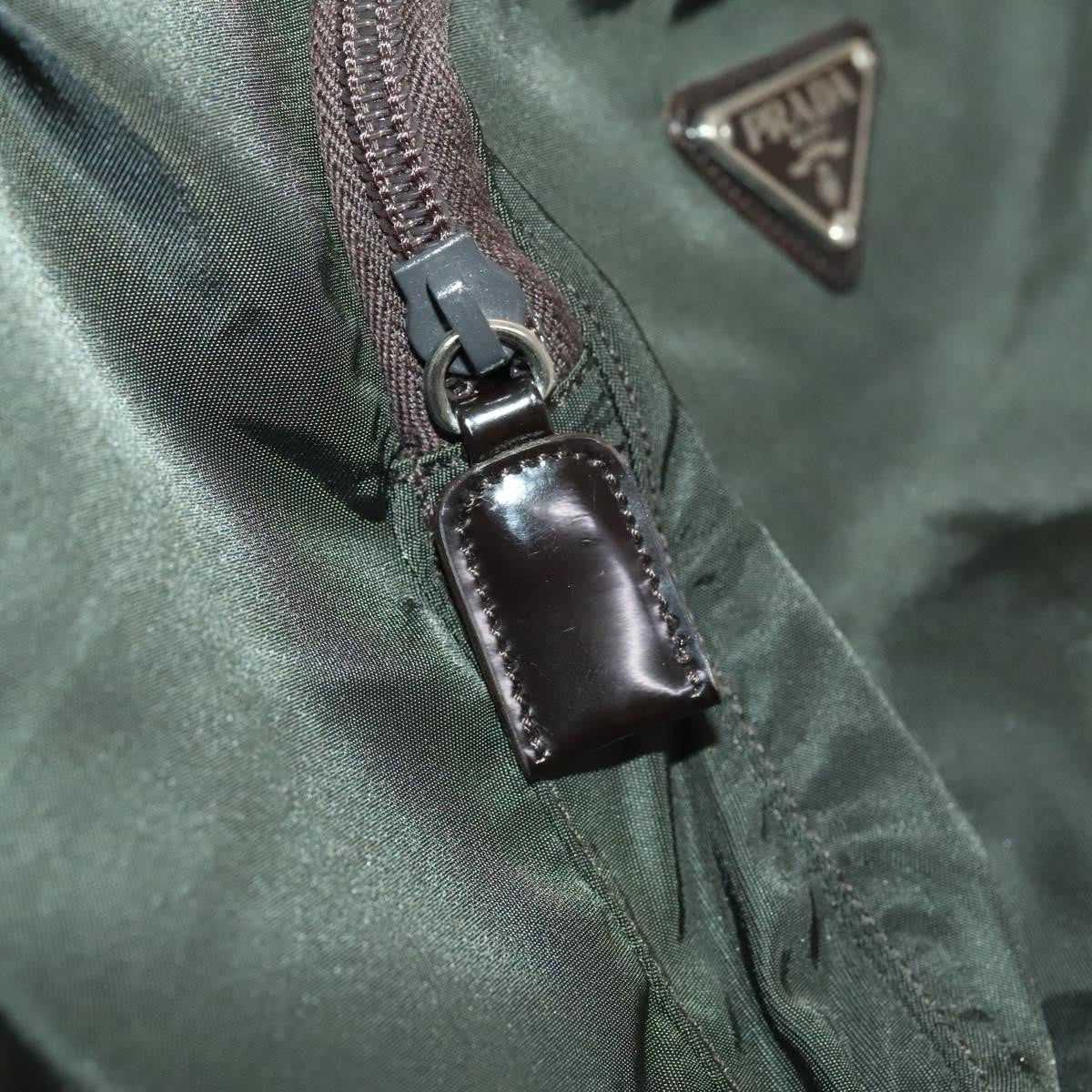 Prada Front Pocket Buckle Backpack Nylon, Khaki, Nylon, Backpack