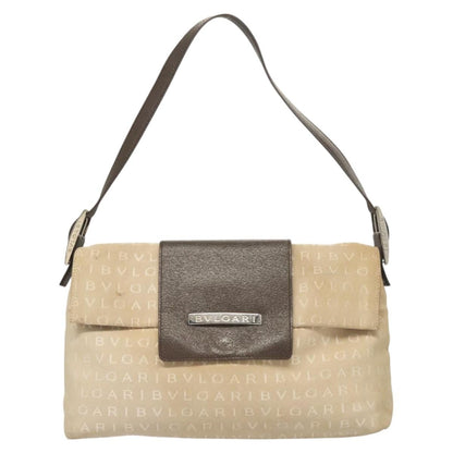 Bvlgari B.Zero1 Logomania Bag Canvas with Leather, BEIGE, CANVAS, Shoulder bag