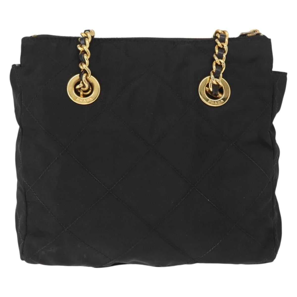 Prada Re-Edition 1995 Chain Tote Quilted Re-Nylon, BLACK, NYLON, Shoulder bag