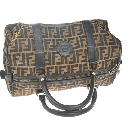 Fendi Convertible Boston Bag Zucca Canvas, BROWN, CANVAS, Travel bag