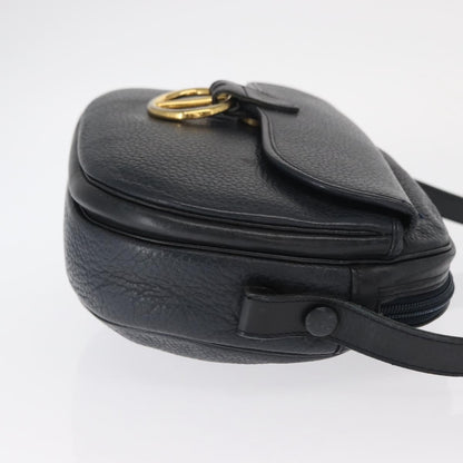 Christian Dior Vintage Shoulder Bag Leather, NAVY, LEATHER, Shoulder bag