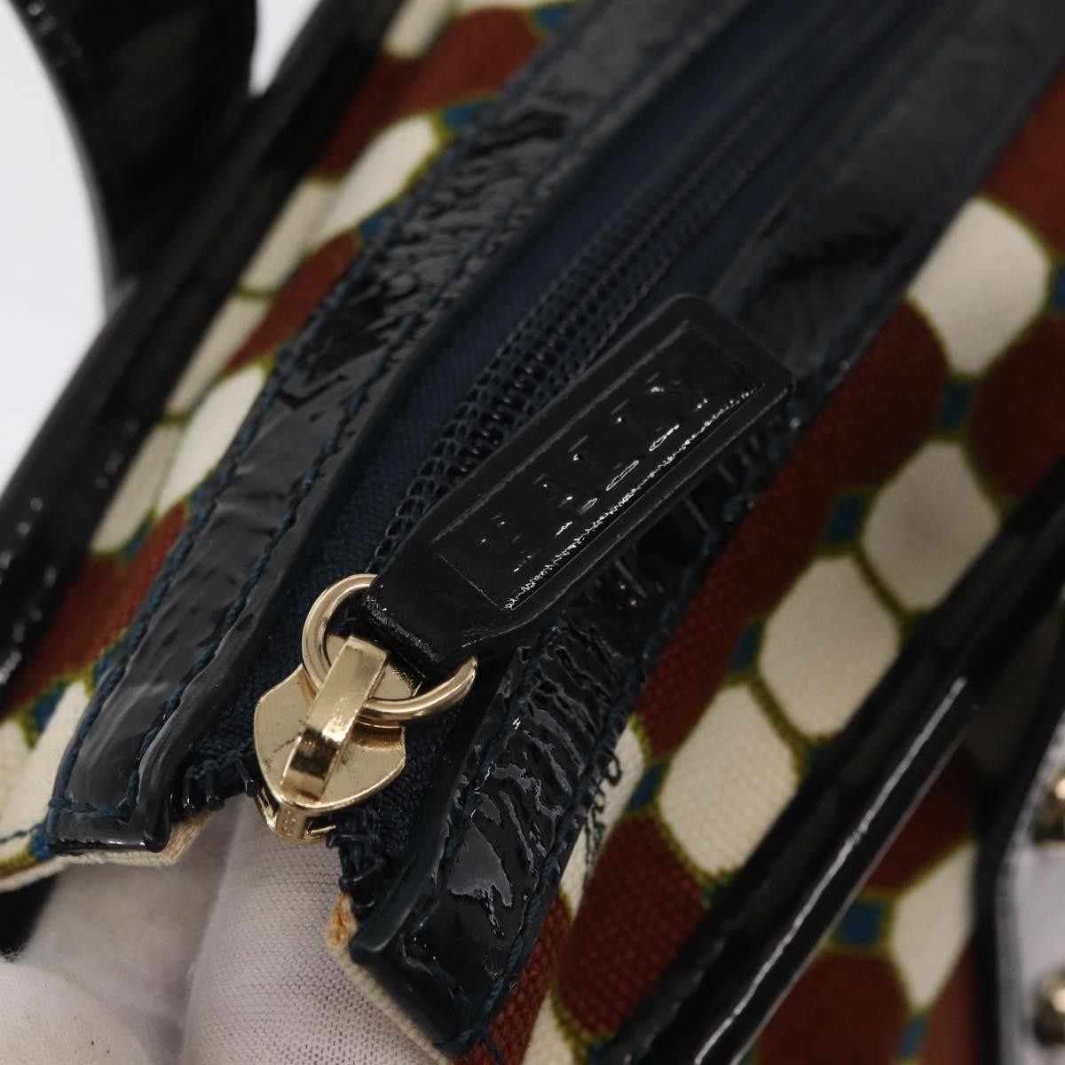Bally Vintage Handbag Canvas, Brown, Canvas, Handbag