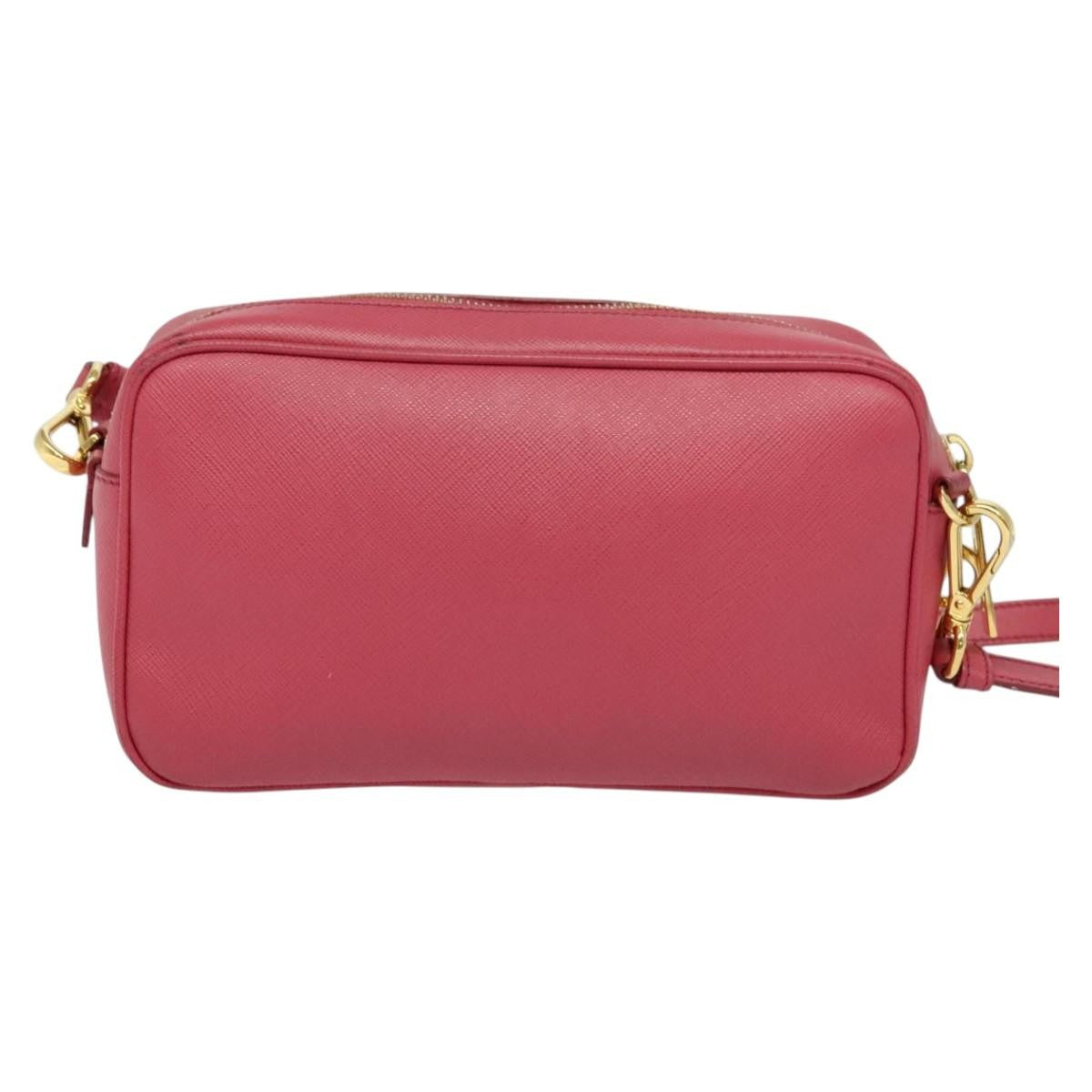 Prada Front Pocket Crossbody Bag Saffiano Leather, PINK, LEATHER, Shoulder bag