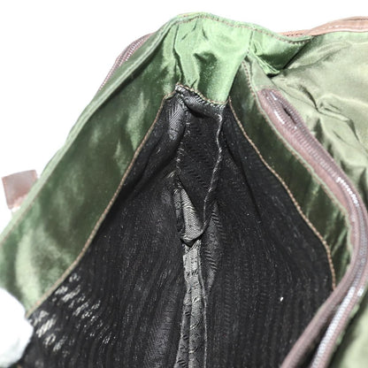 Prada Vintage Shoulder Bag Nylon and Leather, GREEN, NYLON, Shoulder bag