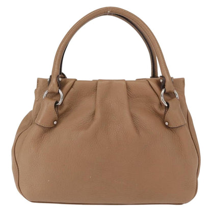 Salvatore Ferragamo Gancini handbag Leather, BROWN, LEATHER, Handbag