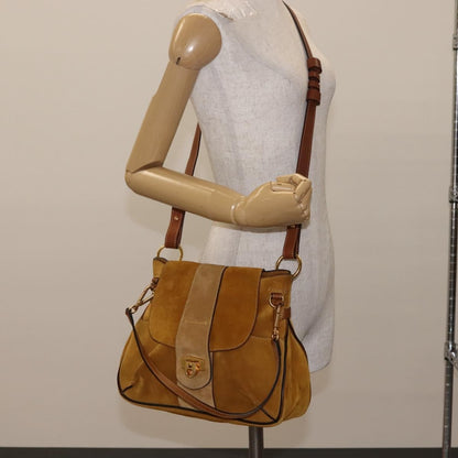Chloe Lexa Crossbody Bag Suede, GOLD, SUEDE, Shoulder bag