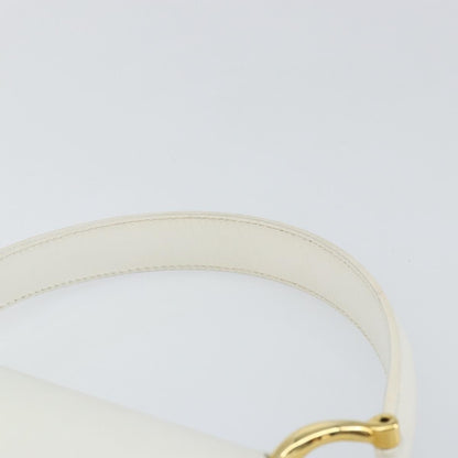 Celine Gancini Handbag Leather, WHITE, LEATHER, Handbag