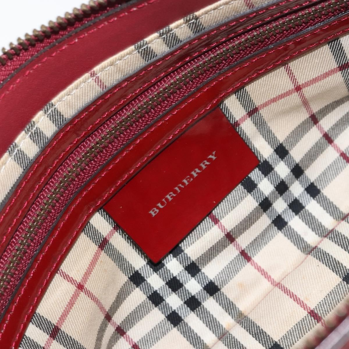 Burberry Vintage Shoulder Bag Patent leather, RED, PATENT_LEATHER, Shoulder bag