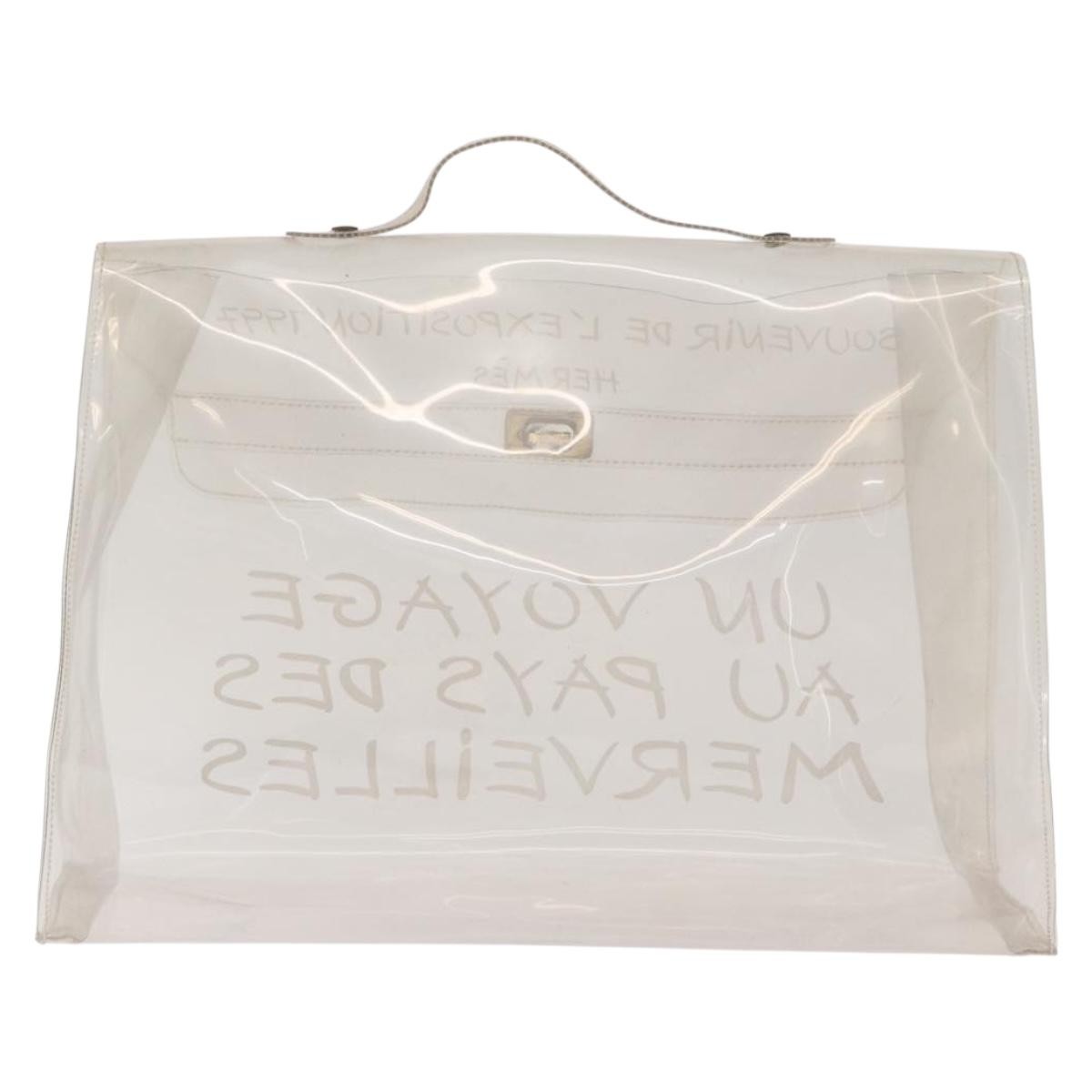 Hermes Kelly Handbag Vinyl, Clear, Plastic, Handbag