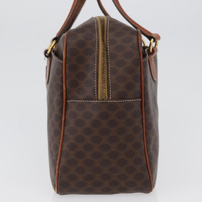 Celine Vintage Macadam Handbag Canvas and Leather, BROWN, CANVAS, Handbag