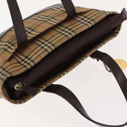Burberry Nova Check Tote Canvas and Leather, BEIGE, CANVAS, Tote bag