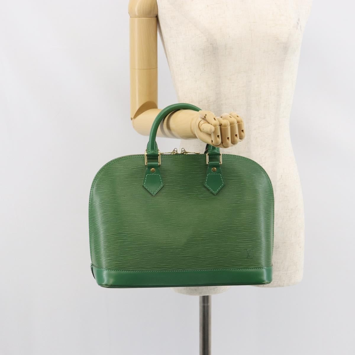 Louis Vuitton Alma Handbag Epi Leather, GREEN, LEATHER, Handbag