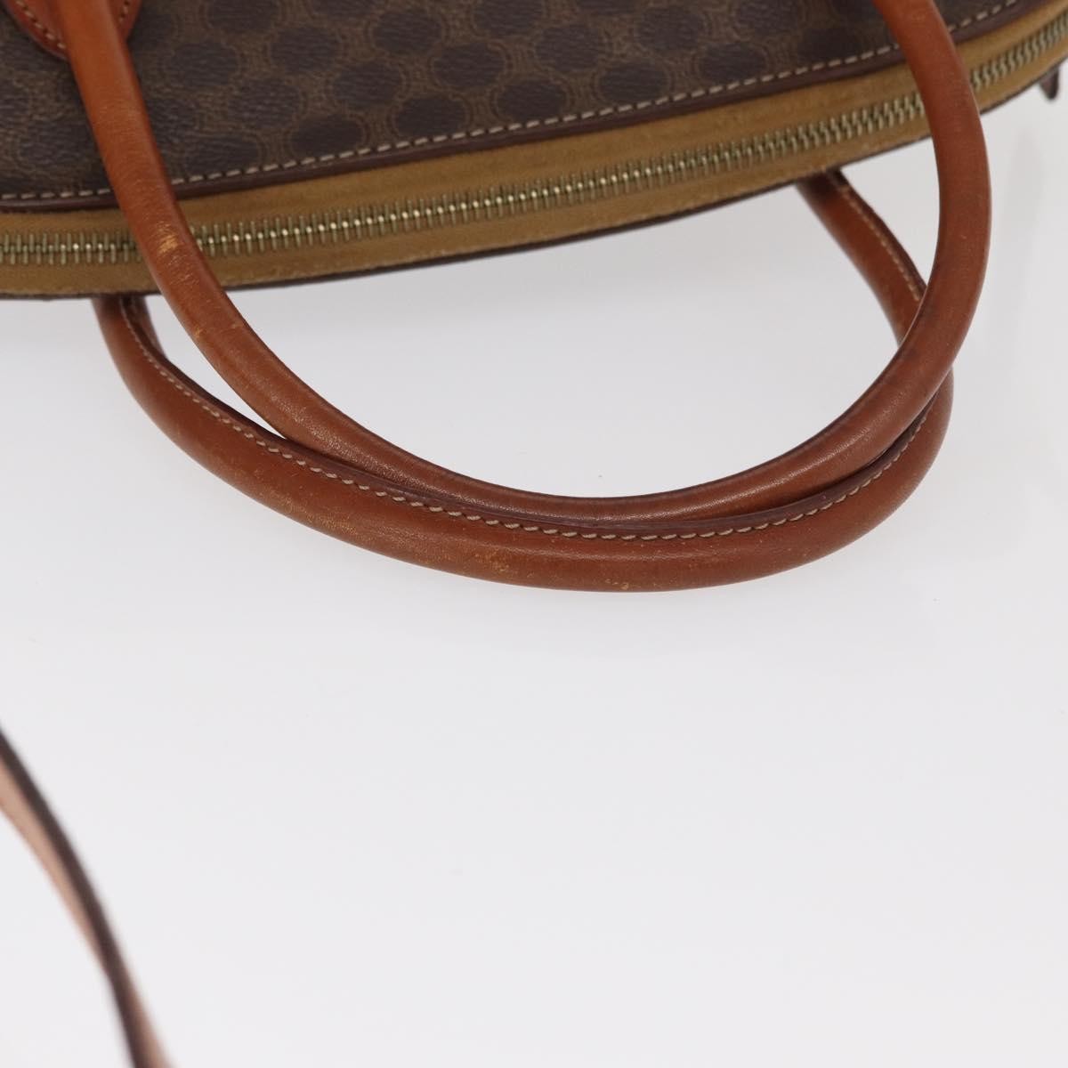 Celine Vintage Macadam Handbag Canvas and Leather, BROWN, CANVAS, Handbag