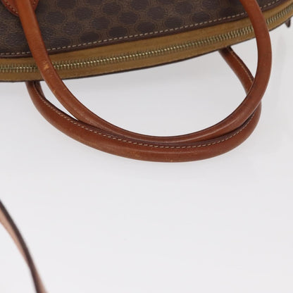 Celine Vintage Macadam Handbag Canvas and Leather, BROWN, CANVAS, Handbag