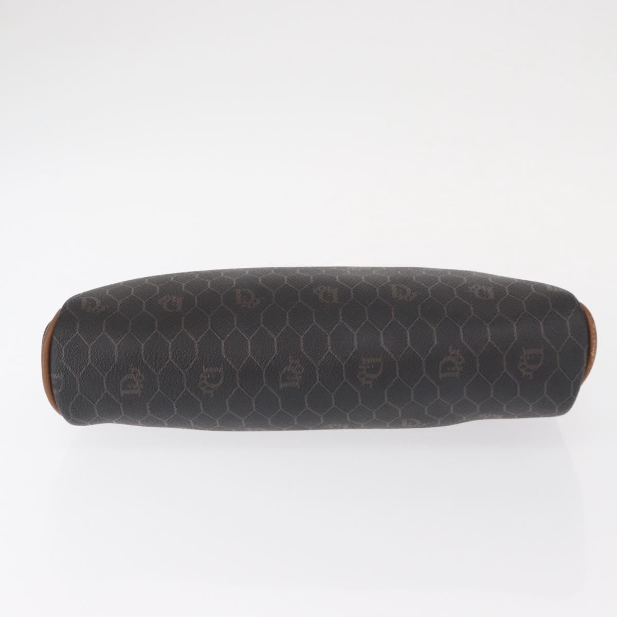 Christian Dior Vintage Honeycomb Zip Pouch Coated Canvas, BLACK, PVC, Clutche & pouche