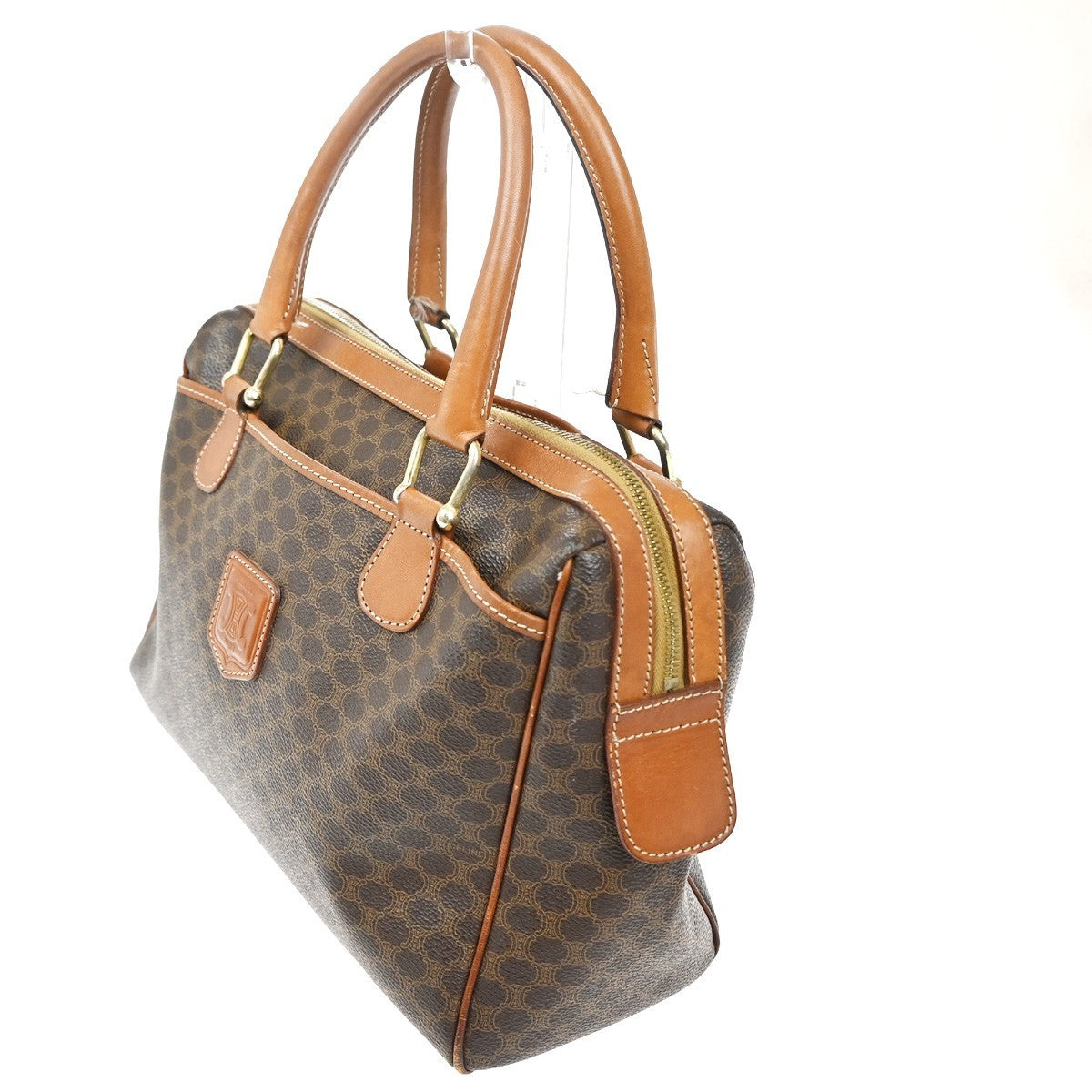 Celine Macadam Handbag Macadam with leather, BROWN, PVC, Handbag