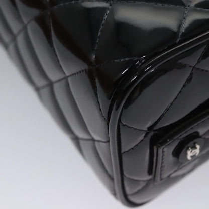 Chanel Vintage Metal Box Bag Quilted patent, Black, Patent Leather, Handbag