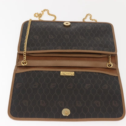 Christian Dior Vintage Honeycomb chain Canvas, BLACK, CANVAS, Shoulder bag