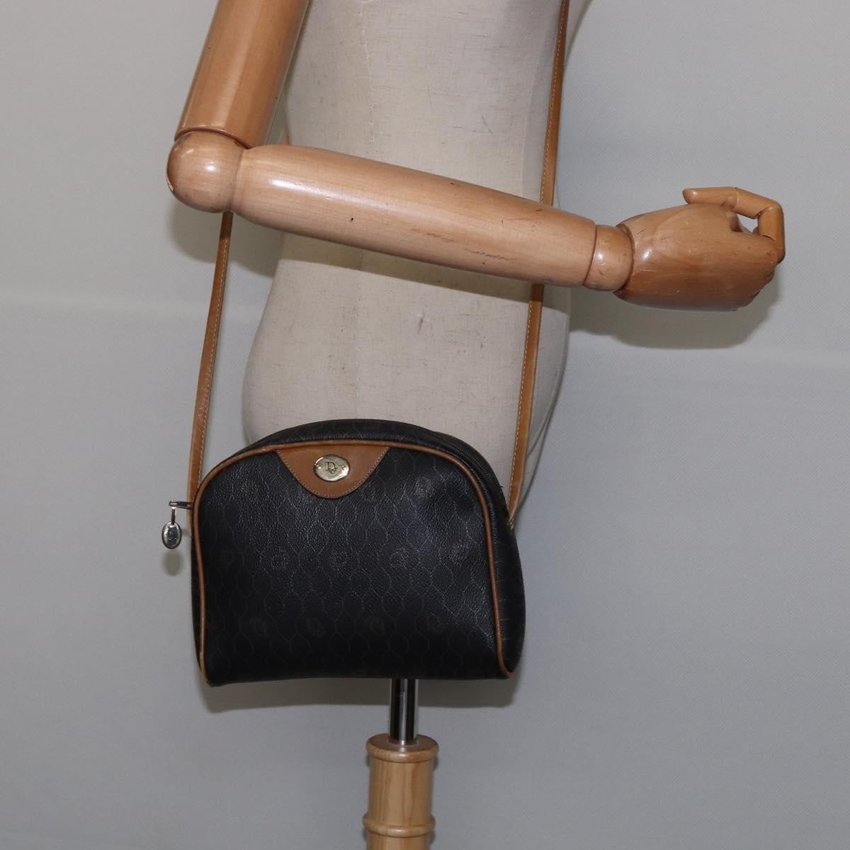 Christian Dior Vintage Honeycomb Shoulder Bag Canvas, BLACK, CANVAS, Shoulder bag