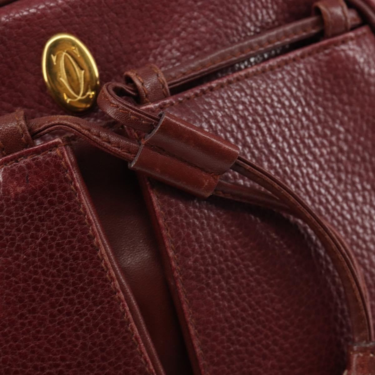 cartier Tasseled Must de Cartier Crossbody Bag Leather, BURGUNDY, LEATHER, Shoulder bag