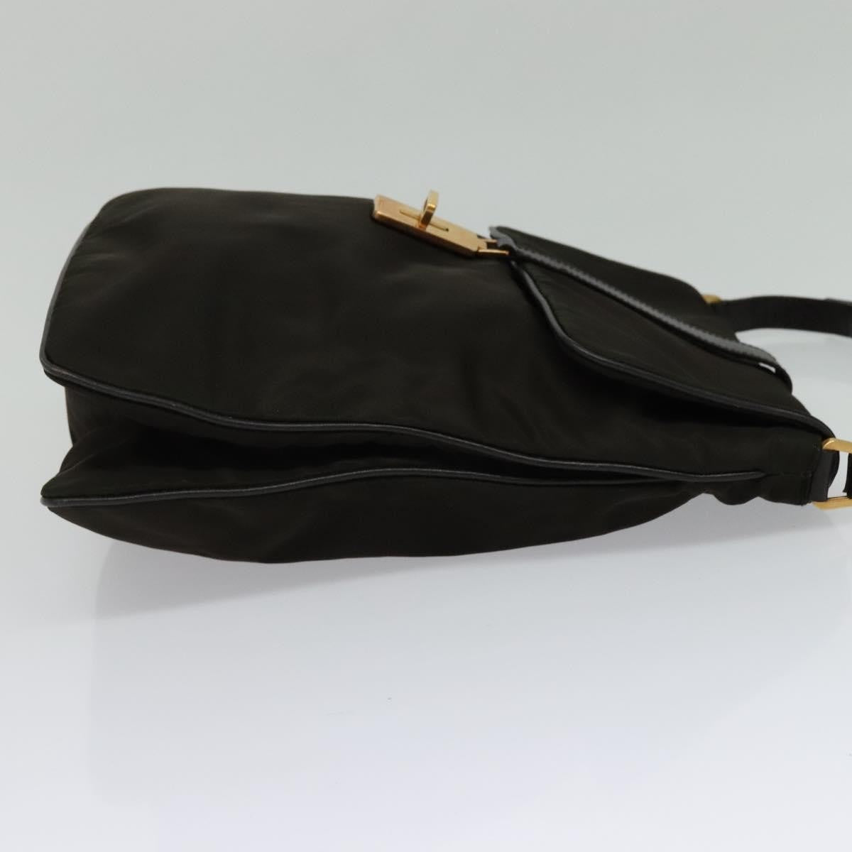 Prada Vintage Flap Messenger Bag Tessuto, Khaki, Nylon, Shoulder Bag