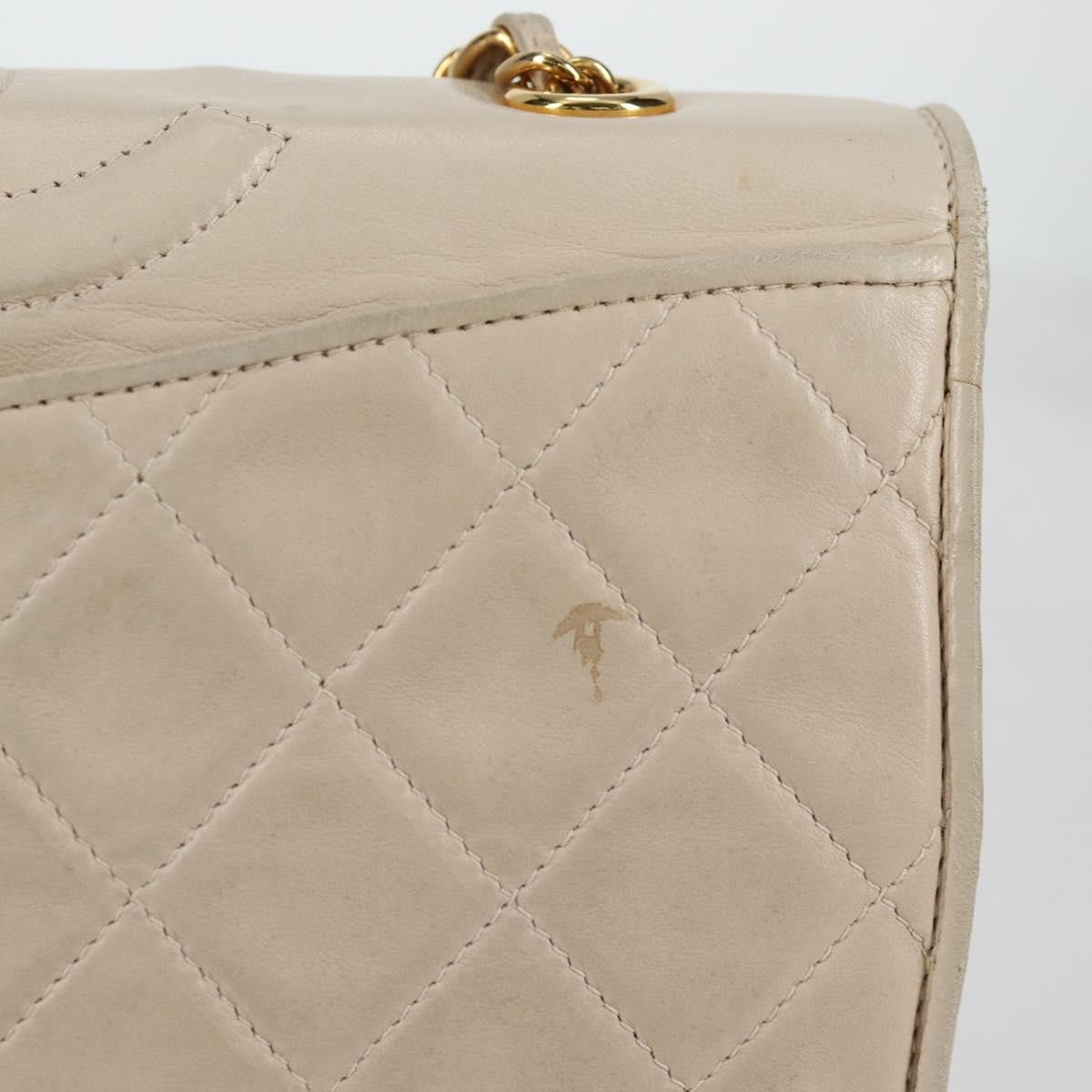 Chanel Vintage Tassel Flap Bag Quilted Lambskin, GOLD, LAMB_SKIN, Handbag
