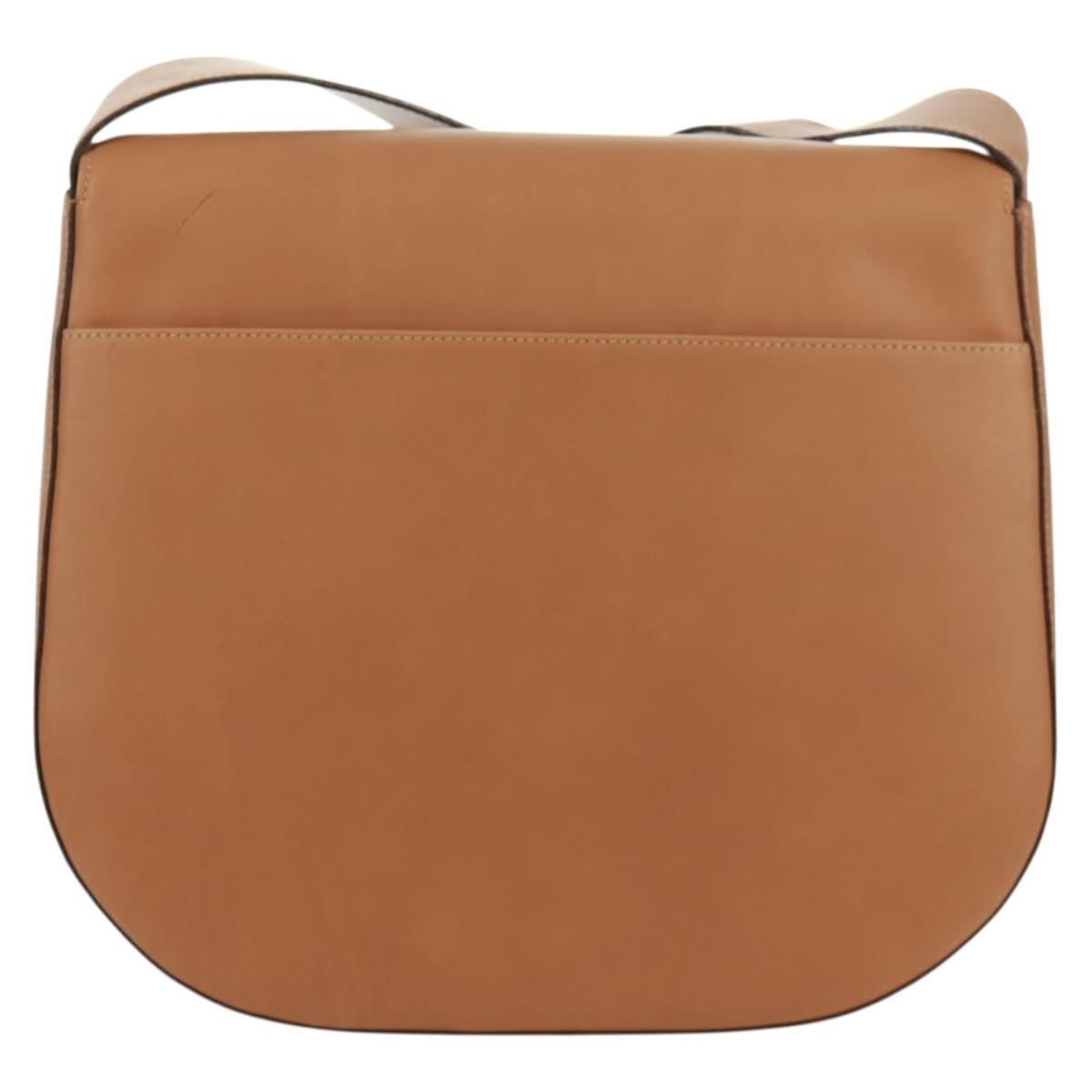 Salvatore Ferragamo Gancini Shoulder Bag Leather, BROWN, LEATHER, Shoulder bag