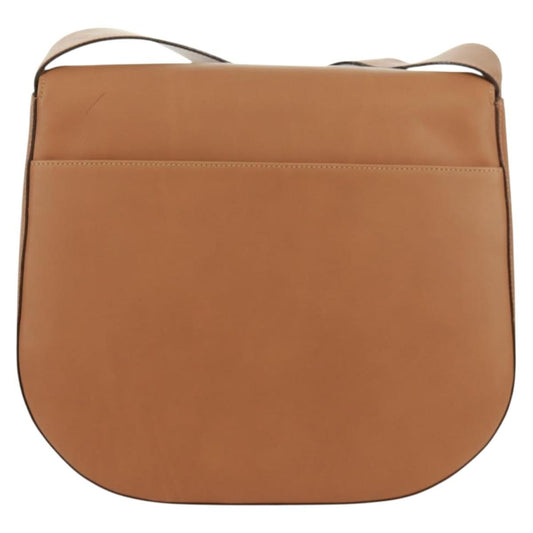 Salvatore Ferragamo Gancini Shoulder Bag Leather, BROWN, LEATHER, Shoulder bag