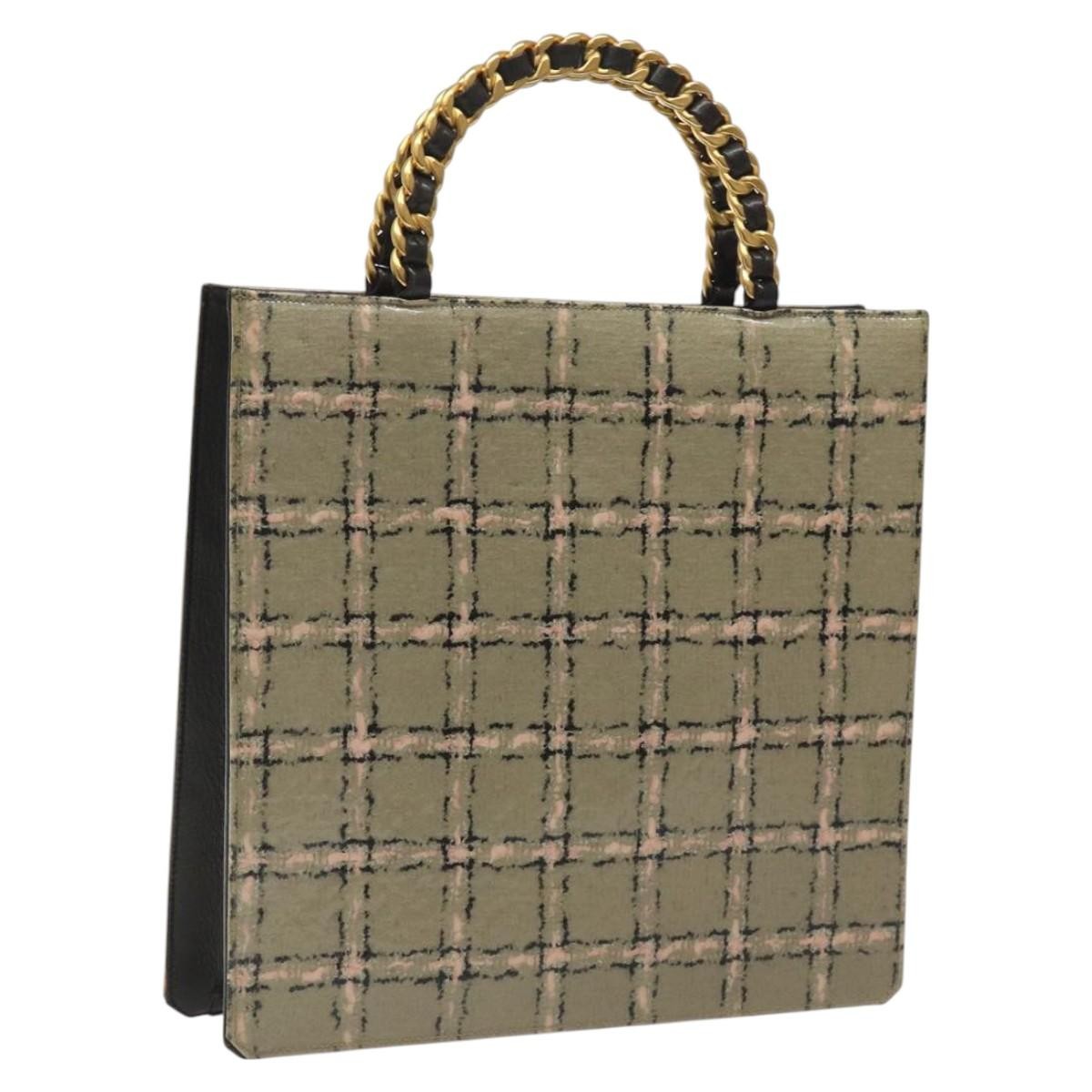 Chanel Vintage Chocolate Bar Tote Leather, Beige, Leather, Tote Bag