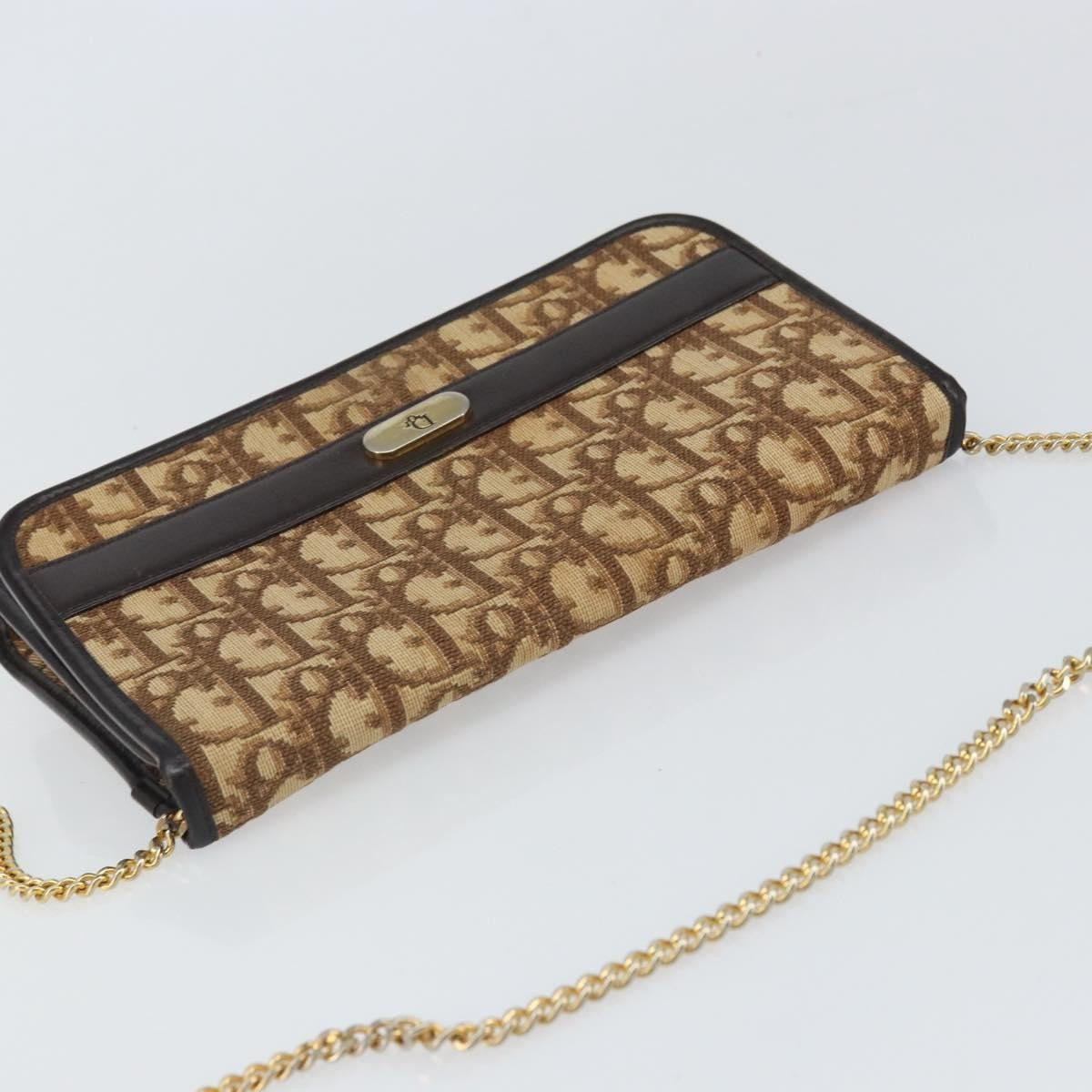 Christian Dior Vintage Trotteur Chain shoulder bag Canvas, BEIGE, CANVAS, Shoulder bag