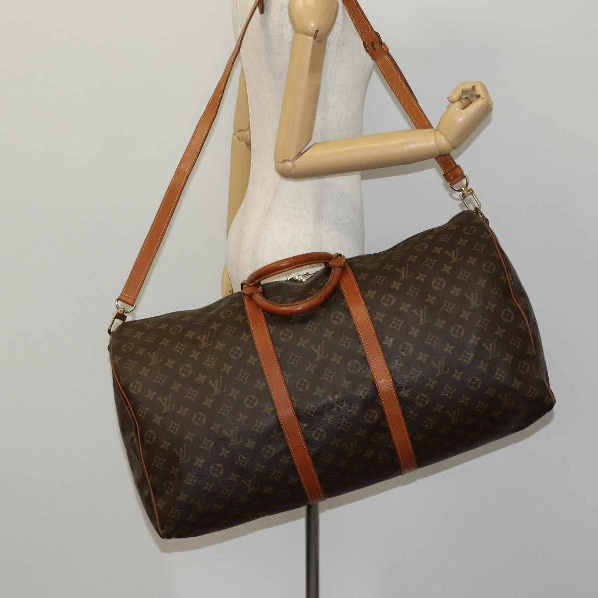 Louis Vuitton Keepall Bandouliere Bag Monogram Canvas, BROWN, CANVAS, Travel bag
