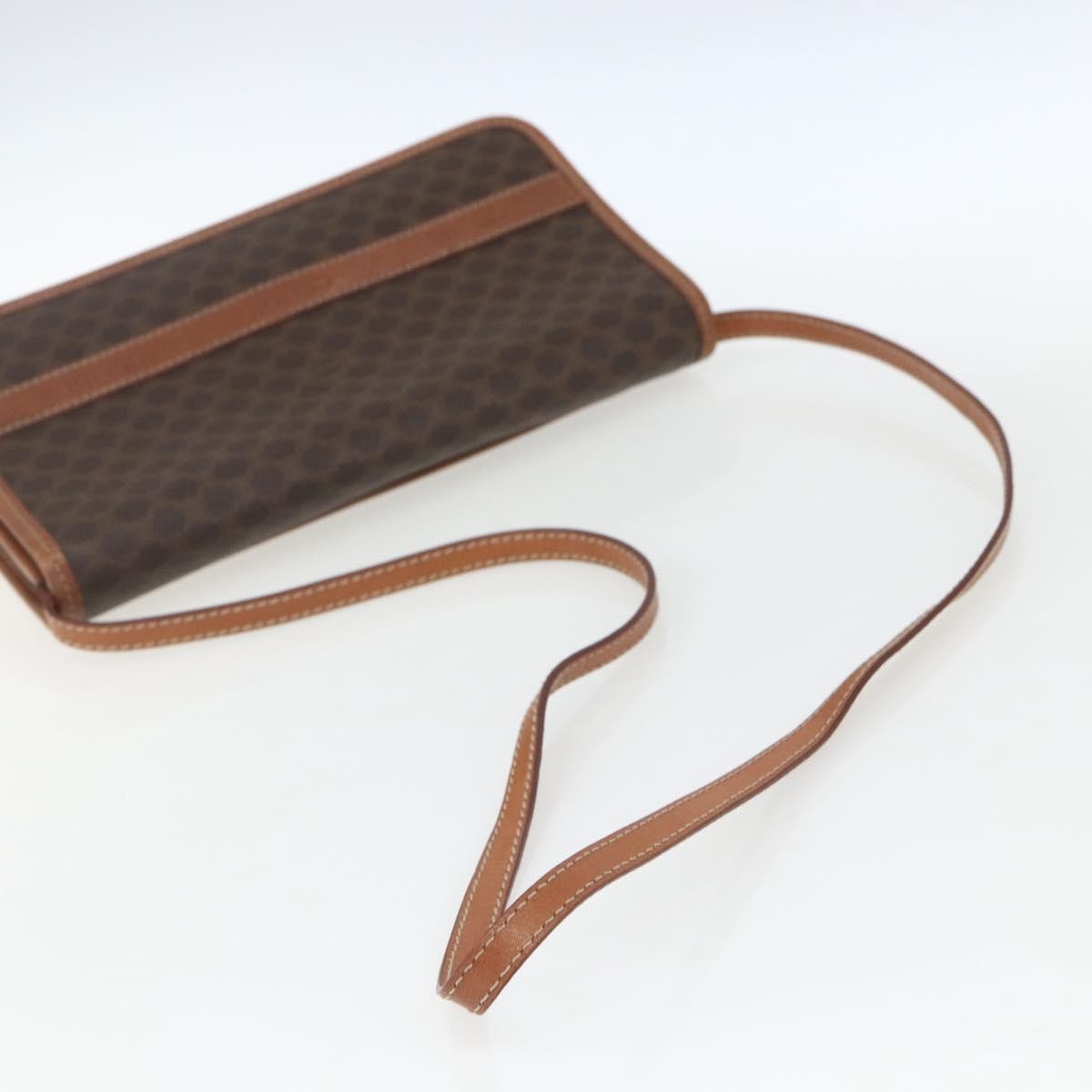 Celine Vintage Macadam Shoulder Bag Canvas and Leather, BROWN, CANVAS, Shoulder bag