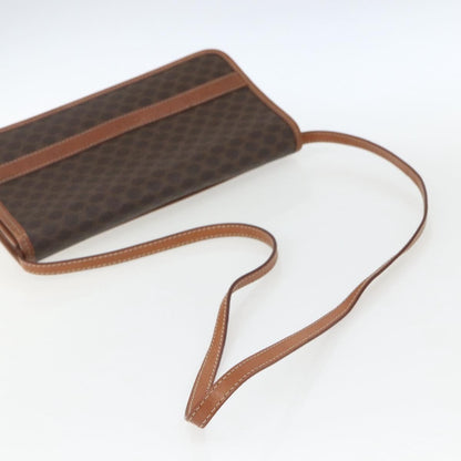 Celine Vintage Macadam Shoulder Bag Canvas and Leather, BROWN, CANVAS, Shoulder bag