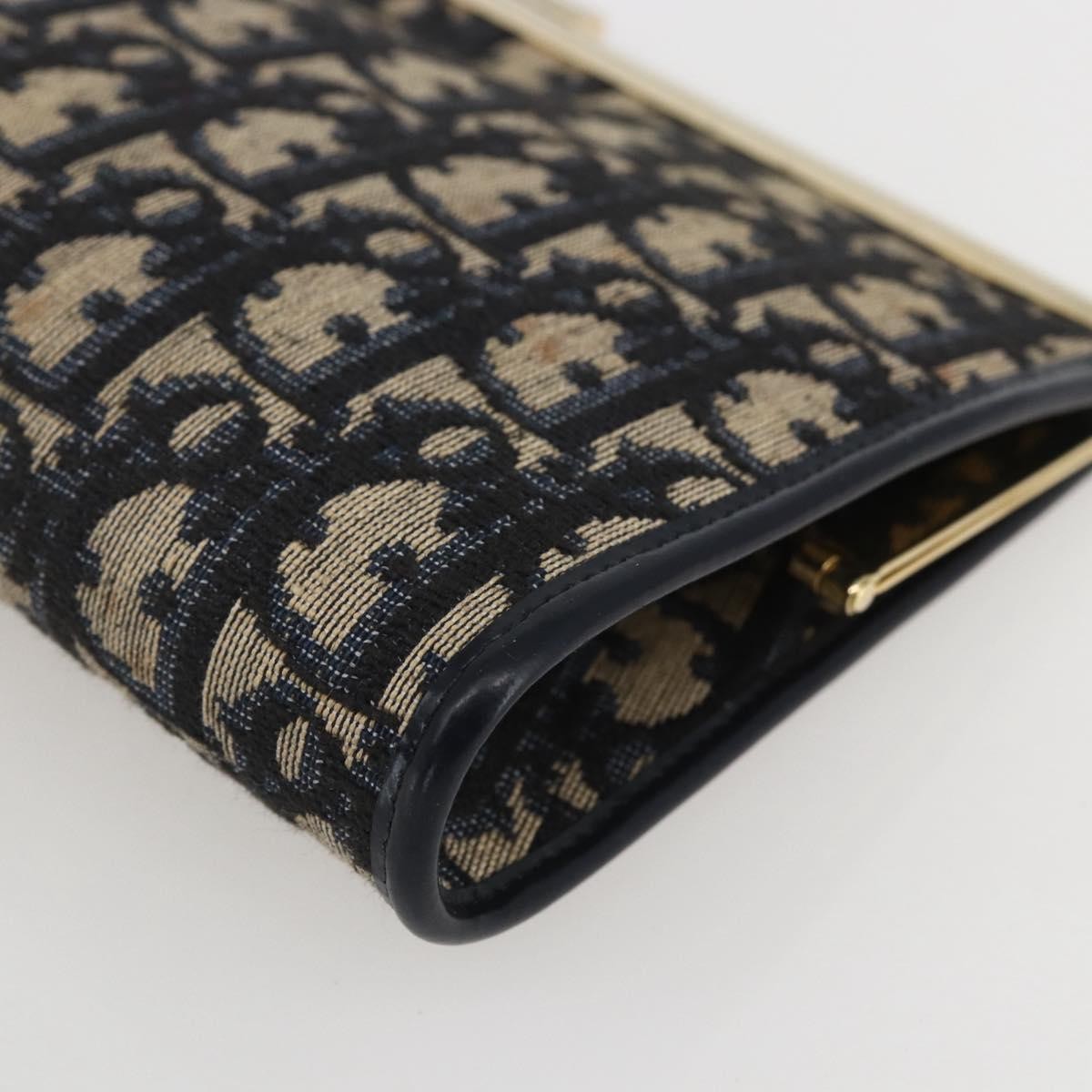 Christian Dior Vintage Trotter Pouch Canvas, NAVY, CANVAS, Clutche & pouche
