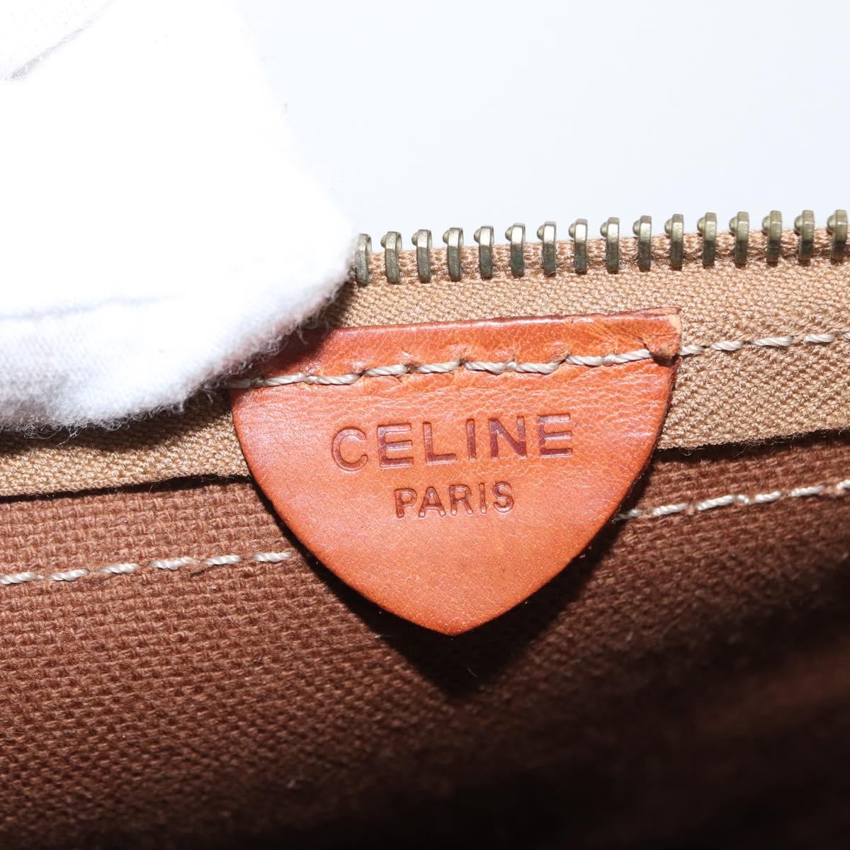 Celine Macadam Pochette Canvas and Leather, BEIGE, CANVAS, Clutche & pouche