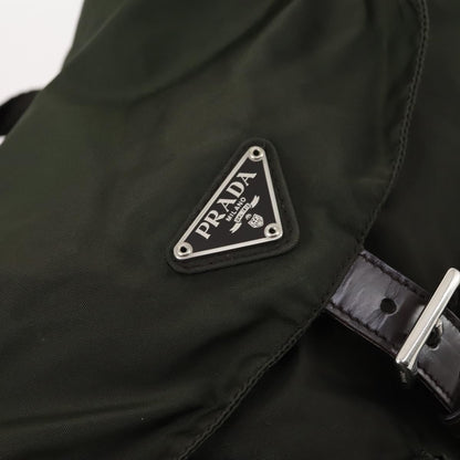 Prada Corsaire Backpack Embroidered Quilted Denim, KHAKI, NYLON, Backpack