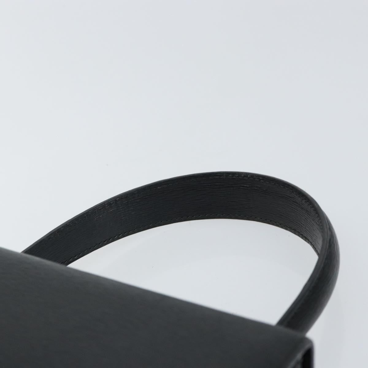 Celine Vintage Triomphe Flap Bag Leather, BLACK, LEATHER, Handbag