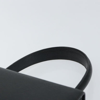 Celine Vintage Triomphe Flap Bag Leather, BLACK, LEATHER, Handbag